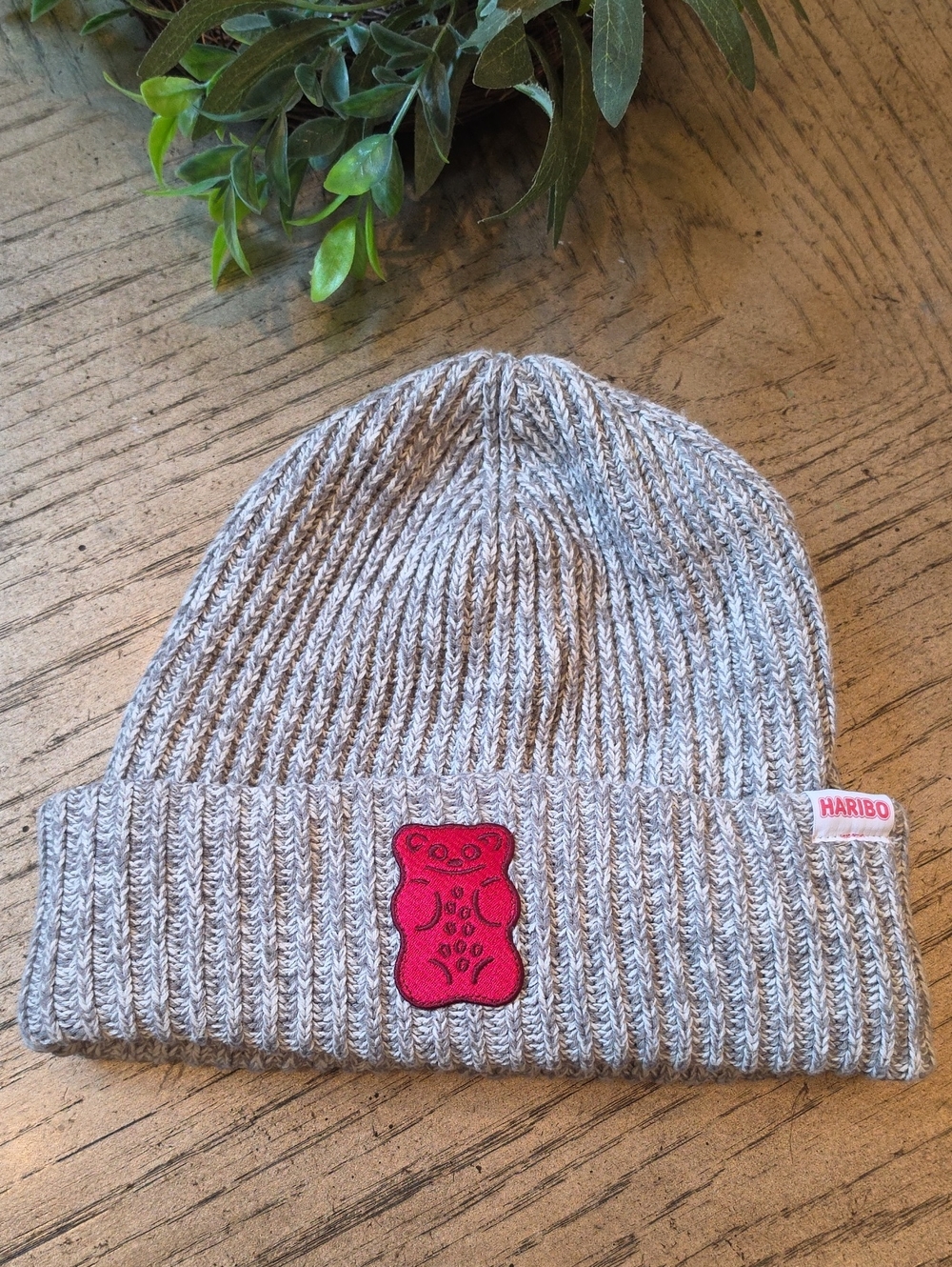 Haribo Unisex Knit Beanie with Red Bear Patch